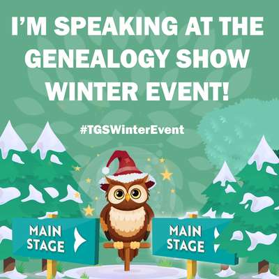 Ankündigung zu THE Genealogy Show: Winter Event 2022 mit dem #TGSWinterEvent
