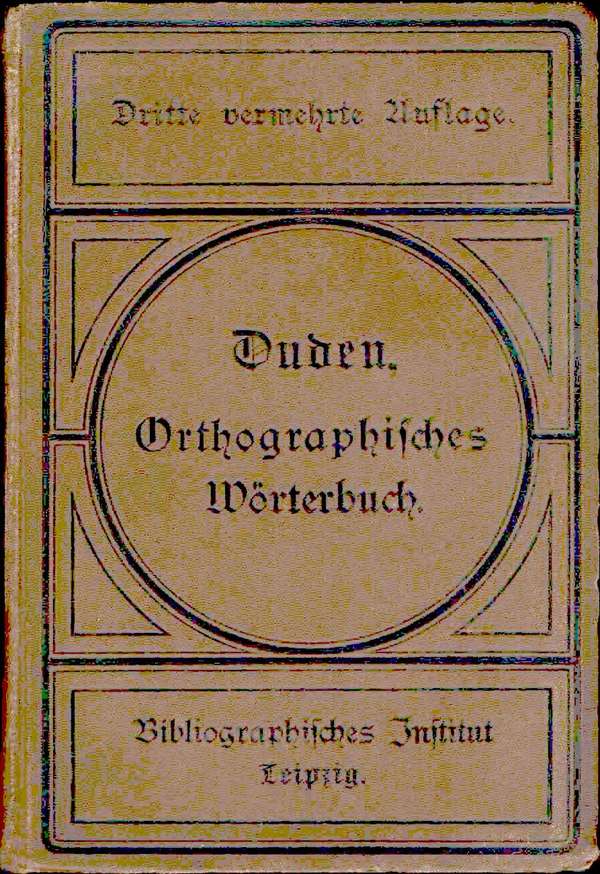 Einband des Dudens von 1891 (3. Auflage) 
