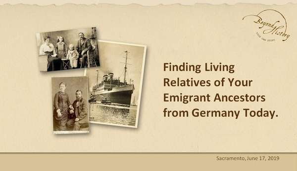 Erste Seite der Präsentation für die International German Genealogy Conference 2019