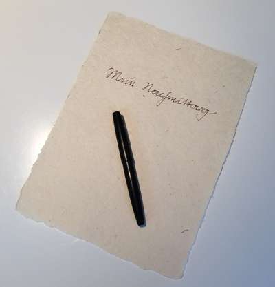 Handgeschriebener Schriftzug Mein Nachmittag in Sütterlin