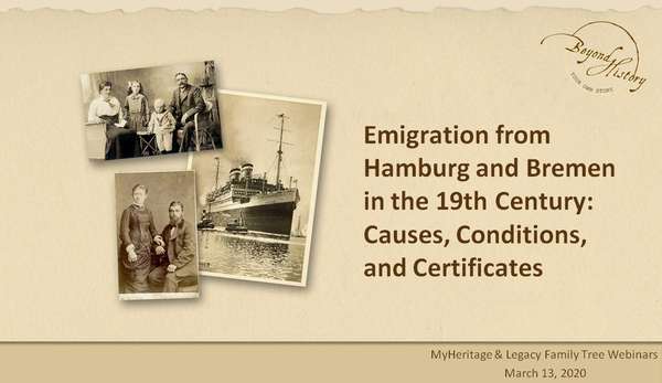 Titel Präsentation „Emigration via Hamburg“