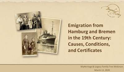 Titel Präsentation „Emigration via Hamburg“