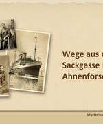 Erste Seite der Präsentation für das Webinar "Wege aus der Sackgasse in der Ahnenforschung" von Andrea Bentschneider